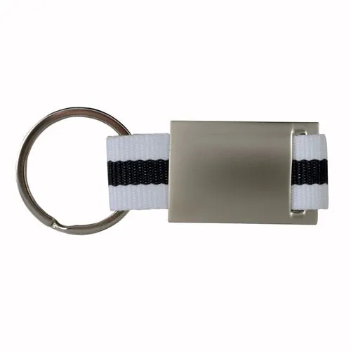 Metal and nylon key ring in a black box