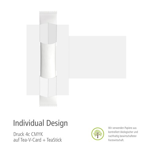 Tea-V-Card incl. 1 TeaStick "Individ. Design"