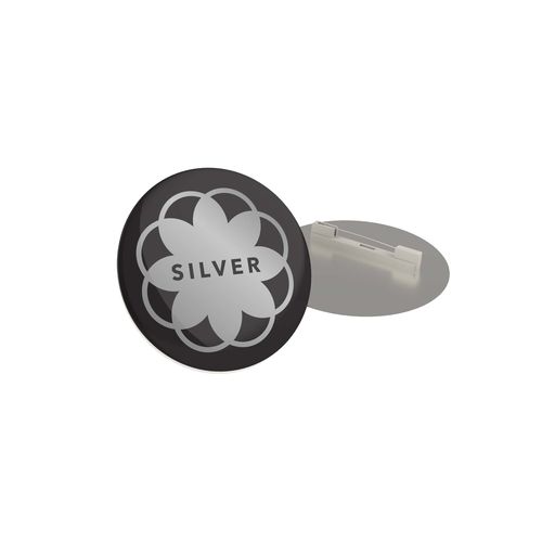 Badge Megan Metal, Round, 40 mm, Needle, Doming in full color