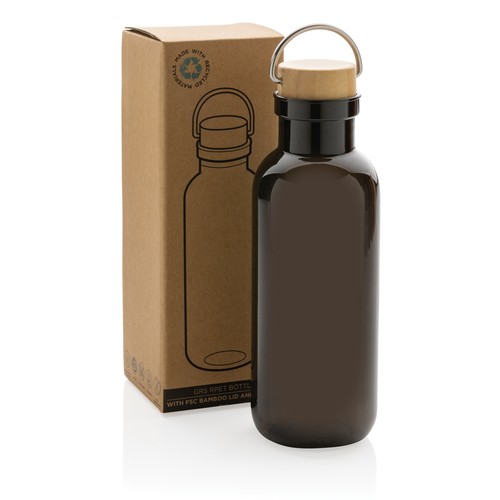 Bouteille 680ml en rPET RCS, couvercle en bambou Bouteille 680ml en rPET RCS, couvercle en bambou