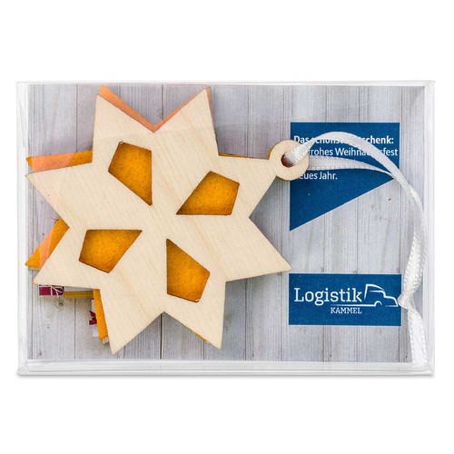 Wood-felt tag - Star in box Wood-felt tag - Star in box