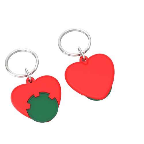 Chip holder with 1€ chip "heart" Chip holder with 1€ chip "heart"