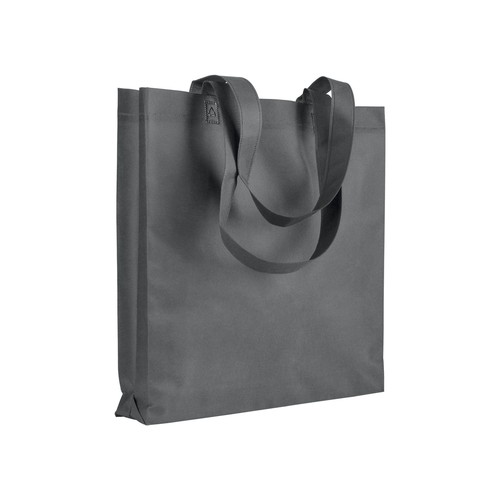 Bolsa de tejido sin tejer termosoldado, asas largas y fuelle Bolsa de tejido sin tejer termosoldado, asas largas y fuelle