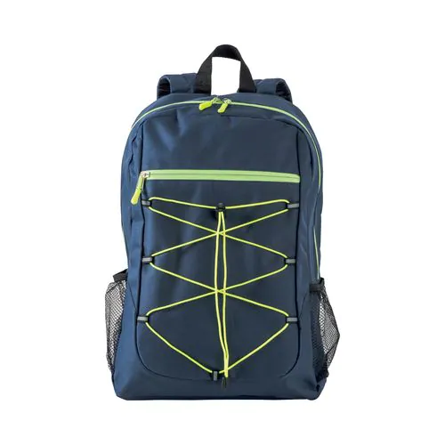 600D polyester 4-pocket backpack (two mesh side pockets). Padded straps and back 600D polyester 4-pocket backpack (two mesh side pockets). Padded straps and back