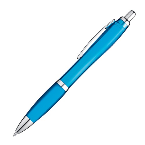 Transparent ball pen with rubber grip Transparent ball pen with rubber grip