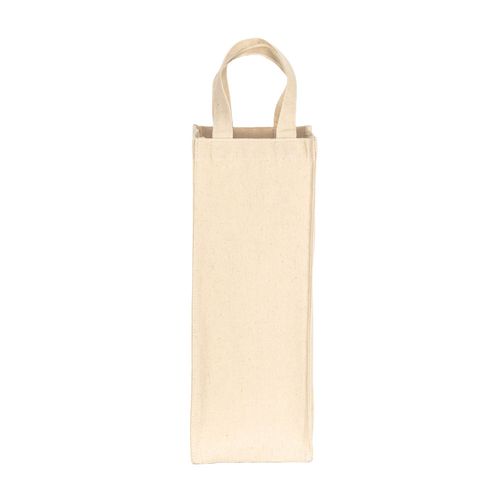Single bottle carrier bag made of 250 g/m2 recycled cotton Single bottle carrier bag made of 250 g/m2 recycled cotton