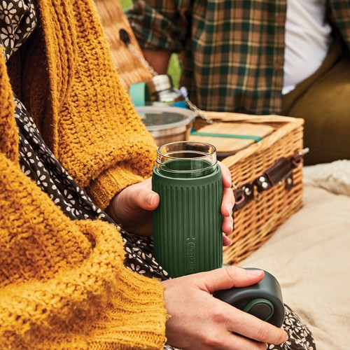 Bicchiere da viaggio Black+Blum in vetro 340ml