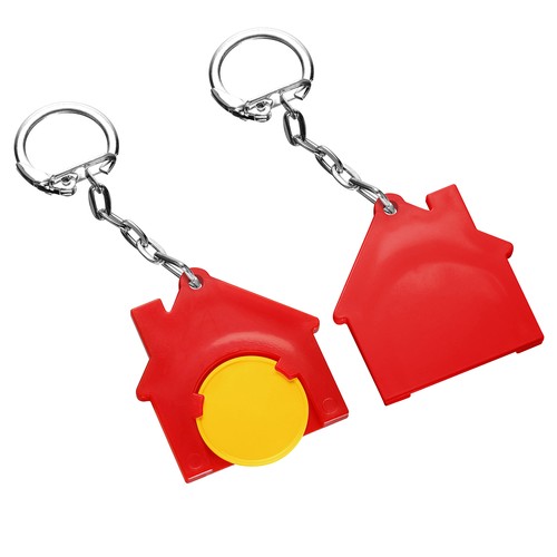 Chiphouder met winkelwagenmuntje 1€ "huis"
