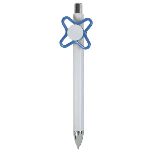 Stylo en plastique blanc avec fileur coloré