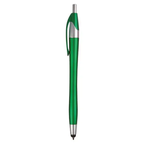 Penna a scatto in plastica con gommino per touch screen