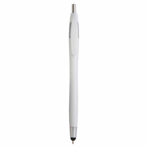 Plastic snap pen with touchscreen rubber tip Plastic snap pen with touchscreen rubber tip