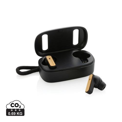 Écouteurs TWS en plastique recyclé RCS et bambou Écouteurs TWS en plastique recyclé RCS et bambou
