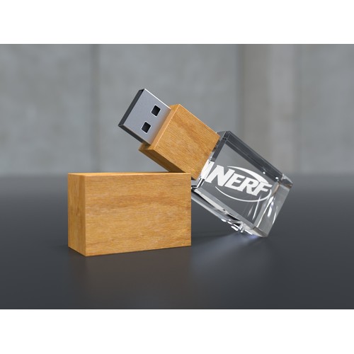 USB CRYSTAL 3D wood, (2GB)