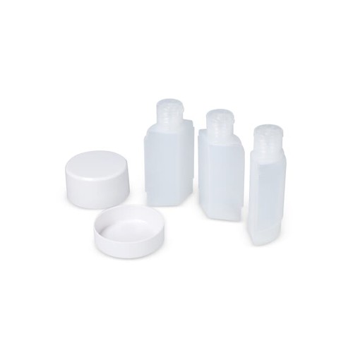 Trio travel toiletry bottles