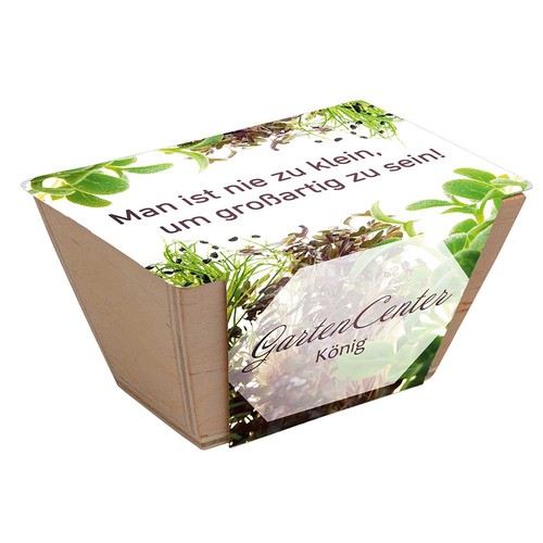 Mini-jardinière bois avec graines - Piment Mini-jardinière bois avec graines - Piment