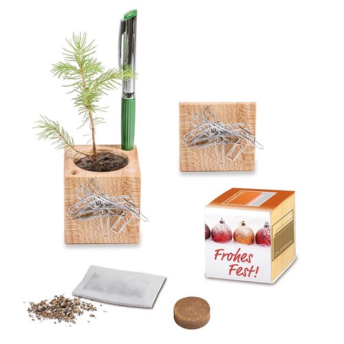 Houten pennenbakje met zaden - Spar