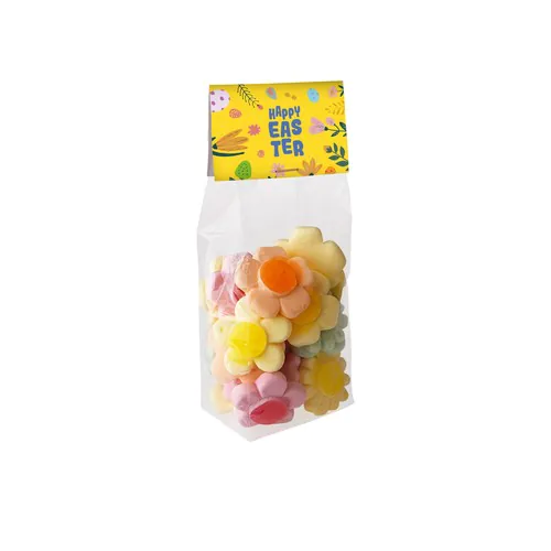 Blokzakje met kopkaartje en 150 gram snoep