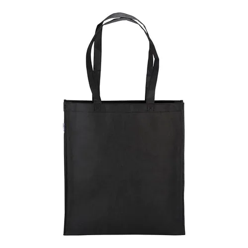 Tote-bag en R-pet 80 g/m2 avec soufllet et anses longues Tote-bag en R-pet 80 g/m2 avec soufllet et anses longues