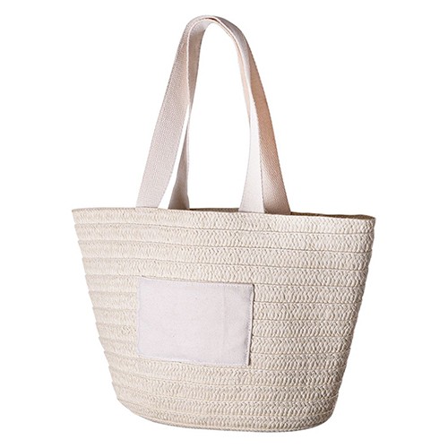 Beach bag made of paper, with cotton handles and a Lobelia