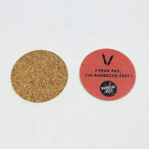 BASE DE TASSE EN LIÈGE 8CM PERSONNALISABLE