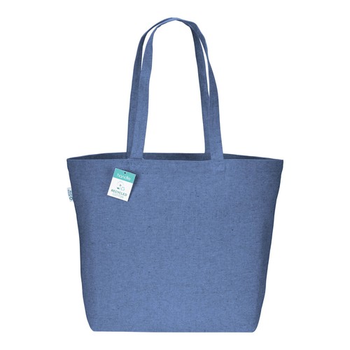 280g/m2 recycled cotton shopping bag, long handles and gusset