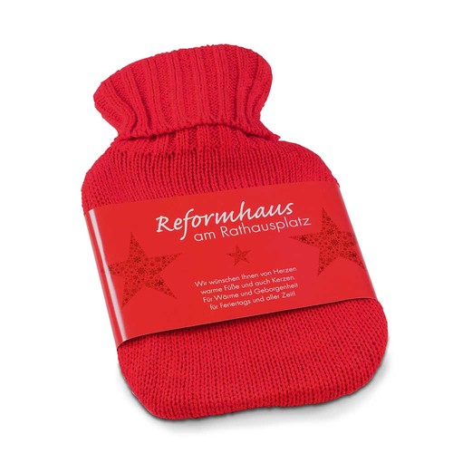 Mini hot-water bottle - with paper band