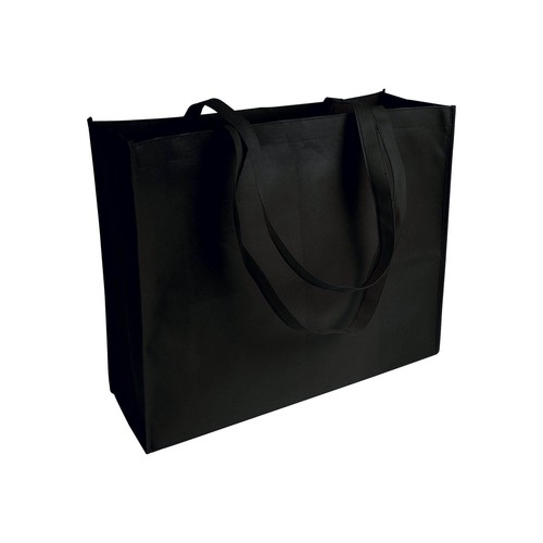 Non woven sticked shopping bag, long handle and gusset
