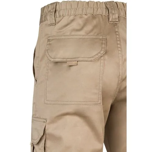 VL LUGH. Pantalon stretch, multipoches (240g/m²) en coton (46%), EME (38%) et polyester (16%)