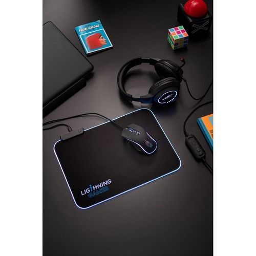 THORNE MOUSEPAD RGB. Gaming-Mauspad mit RGB-LED-Leuchten aus Polyester THORNE MOUSEPAD RGB. Gaming-Mauspad mit RGB-LED-Leuchten aus Polyester