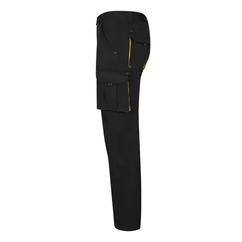 VL FIDES. Two-tone, multi-pocket stretch trousers (240g/m²), in cotton (46%), EME (38%) and polyester (16%)