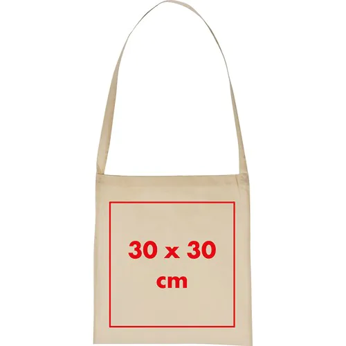 Borsa in cotone con manici lunghi