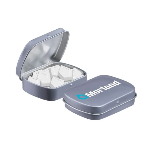Mini scharnierblikje met logo mints