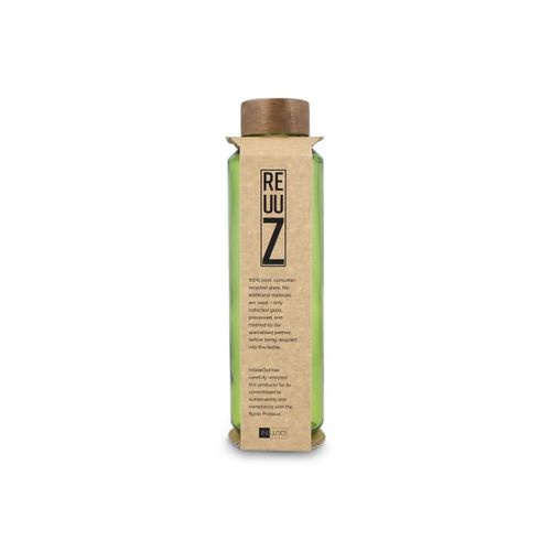 InSideOut Recycled Glass Waterbottle ReuuZ with wooden cap 650ml InSideOut Recycled Glass Waterbottle ReuuZ with wooden cap 650ml