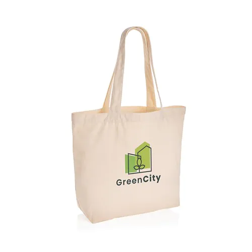 Impact Aware™ re-canvas shopper met vakje 240gsm ongeverfd Impact Aware™ re-canvas shopper met vakje 240gsm ongeverfd