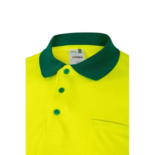 VL CUPID LARGE. Polo bicolore (160g/m²) à manches courtes, en polyester (100%)