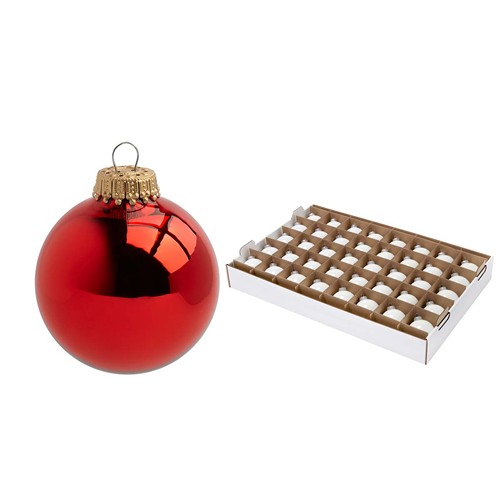 Boule de Noël 7 cm avec sérigraphie 1 couleur - sur plateau - couronne dorée - MADE IN GERMANY