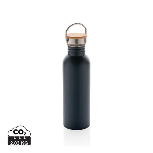 Bouteille en acier inoxydable avec couvercle en bambou Bouteille en acier inoxydable avec couvercle en bambou