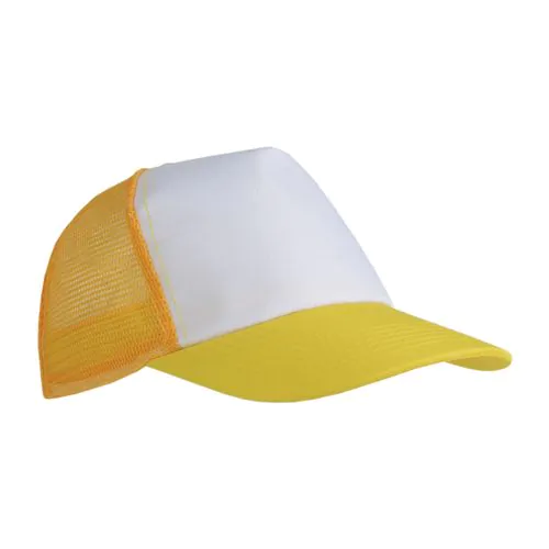 Casquette en polyester, 5 panneaux avec filet, fermeture velcro Casquette en polyester, 5 panneaux avec filet, fermeture velcro