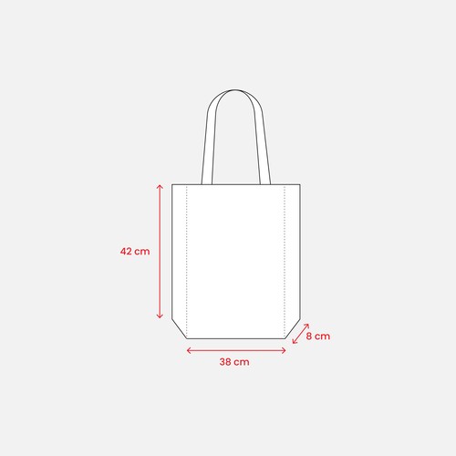 220 g/m2 cotton shopping bag, long handles and gusset