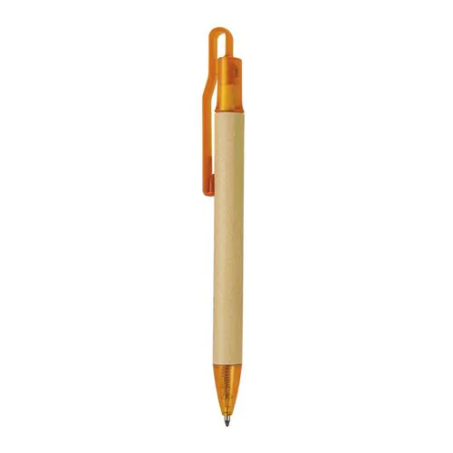 Stylo à déclic en papier recyclé avec détails plastique