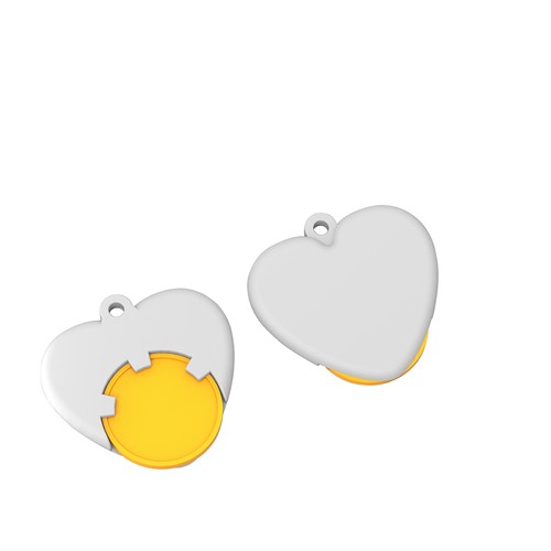 Chip holder with 1€ chip "heart" Chip holder with 1€ chip "heart"