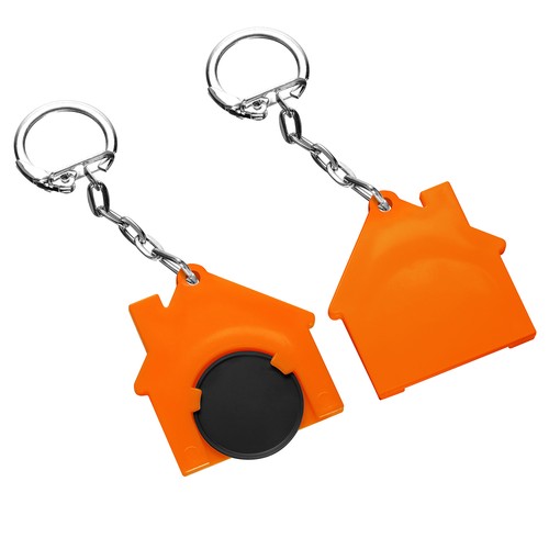 Chiphouder met winkelwagenmuntje 1€ "huis"