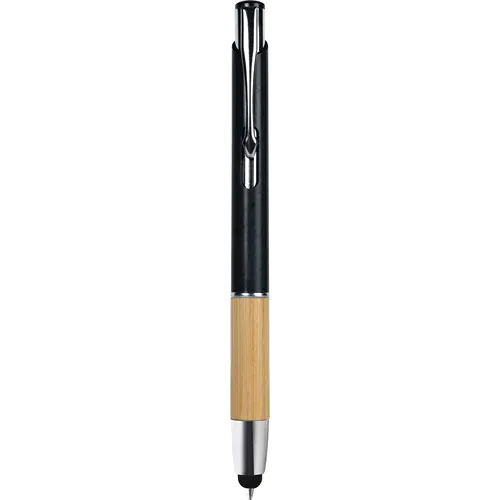PENNA A SFERA CON TOUCH SCREEN IN PAGLIA DI GRANO+ABS, BAMBÙ E METALLO