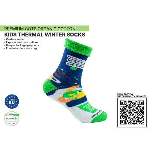 Premium ORGANIC Kids Thermal Winter Socks by KINGLY
