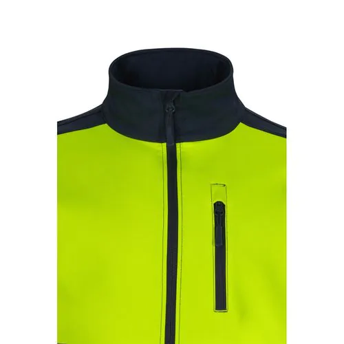 VL HESTIA LARGE. Two-tone soft shell jacket (280g/m²), with fleece lining and TPU membrane, in polyester (96%) and elastane (4%)