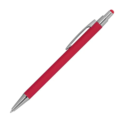 Metal ballpen with rubber coating and touch function Metal ballpen with rubber coating and touch function