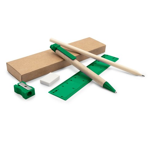 School set, pencil case, pencil, ball pen, ruler, eraser and pencil sharpener | Tobias
