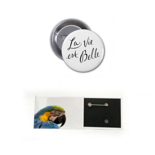 Badge EPINGLE rond Brillant 45 mm