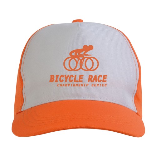 Polyester Hat, 5 panels, with adjustable velcro strap
