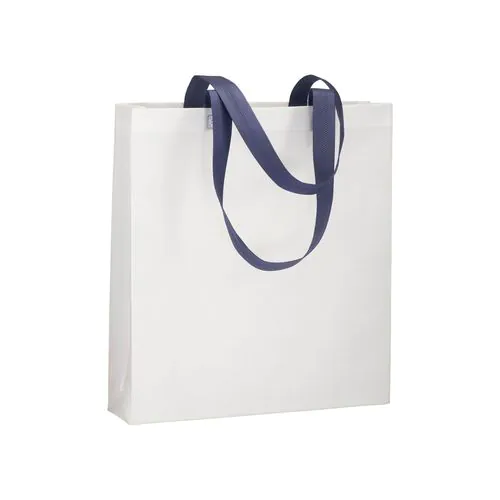Bolsa de tejido sin tejer termosoldado (80 g/m2), asas largas y fuelle Bolsa de tejido sin tejer termosoldado (80 g/m2), asas largas y fuelle